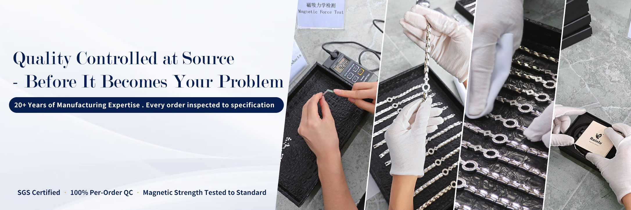 RainSo seven-step magnetic jewelry quality control process