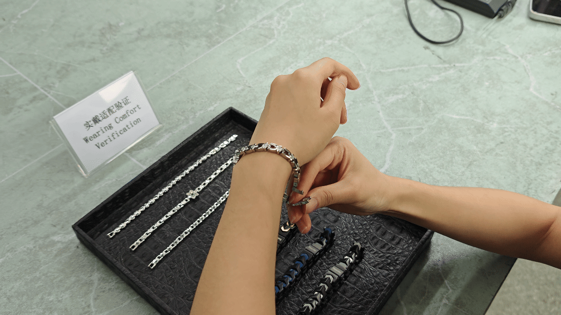 Wear testing a magnetic bracelet clasp