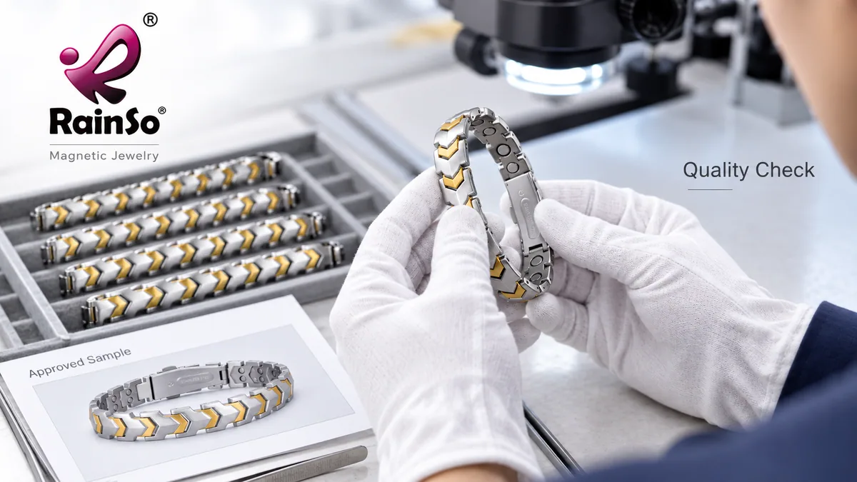 Magnetic jewelry inspection checkpoints before packing