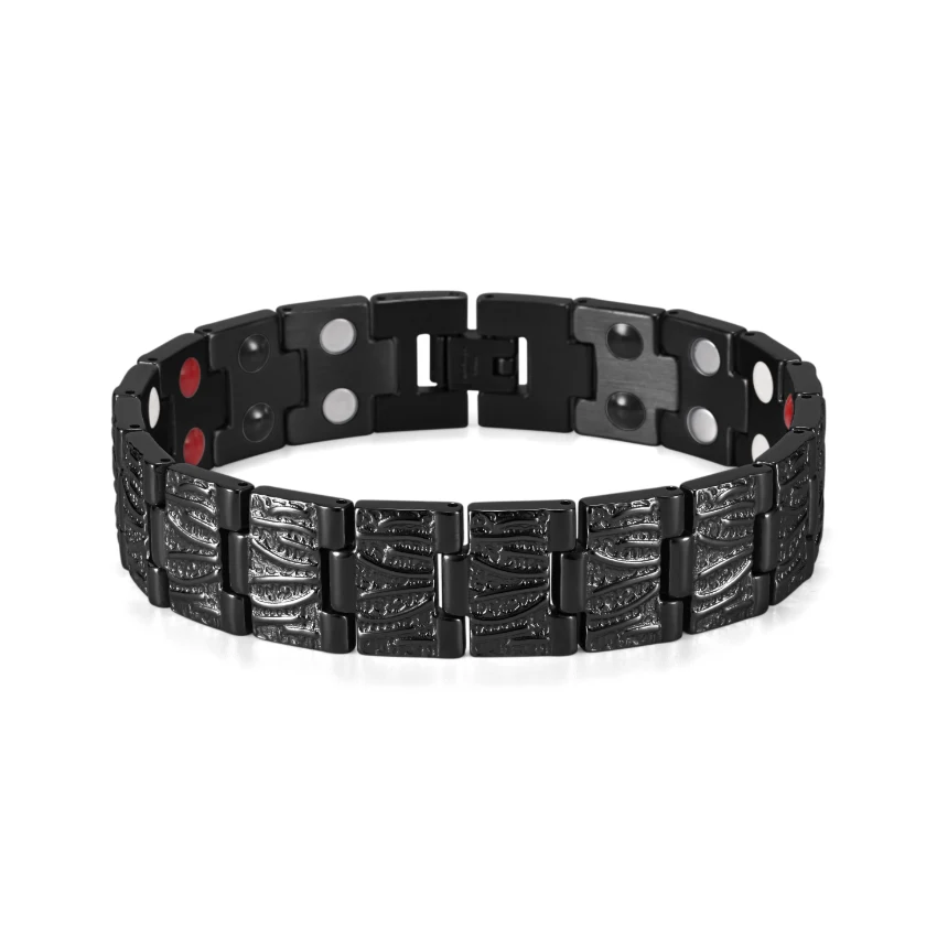 Four-in-One 316L Stainless Steel Bracelet - Polished Black