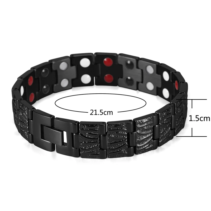 Four-in-One 316L Stainless Steel Bracelet - Polished Black image 3