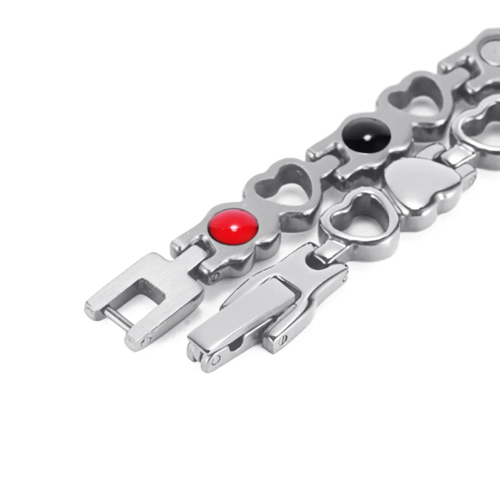 Four-in-One Heart 316L Stainless Steel Bracelet - Polished & Matte image 2