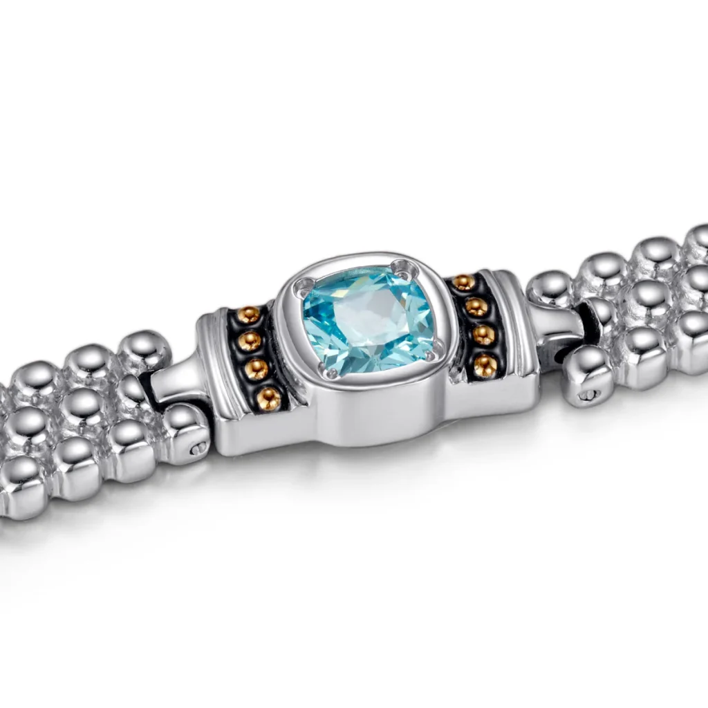 Caviar Collection CZ Full Magnetic 316L Stainless Steel Bracelet - Polished & Matte image 2