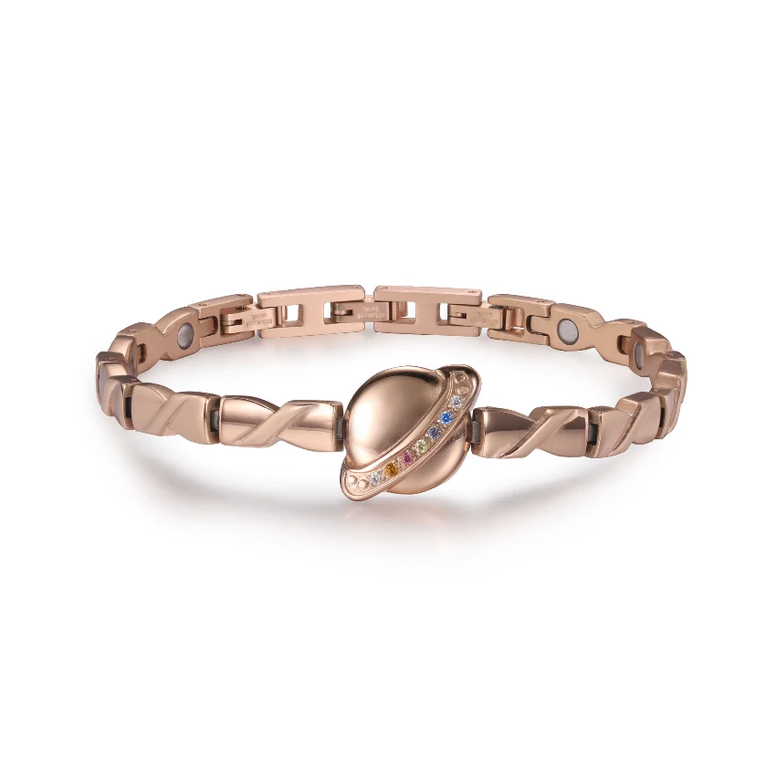 Planet Magnetic 316L Stainless Steel Bracelet - Rose Gold & Multi-Color