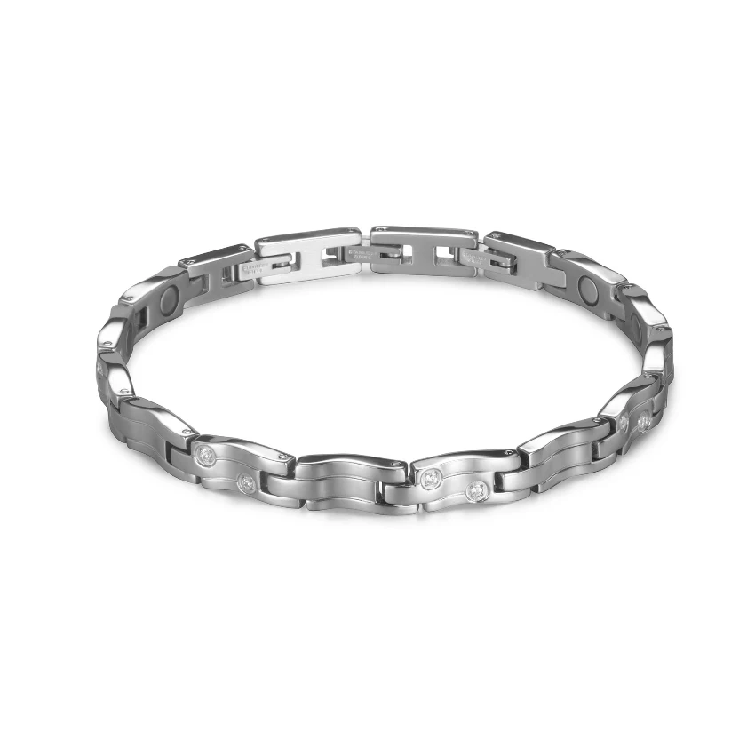 Meteor Shower Full Magnetic Stainless Steel Bracelet - Polished & Matte