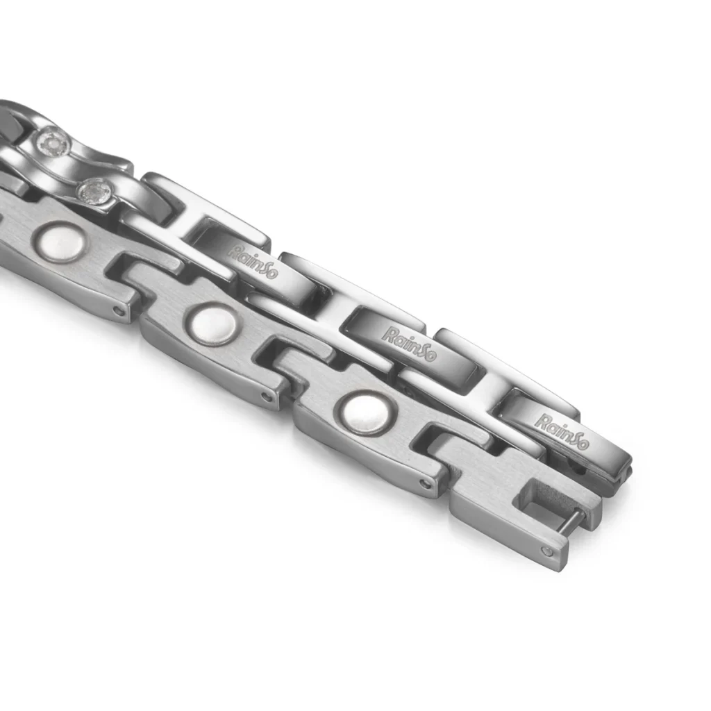 Meteor Shower Full Magnetic Stainless Steel Bracelet - Polished & Matte image 2