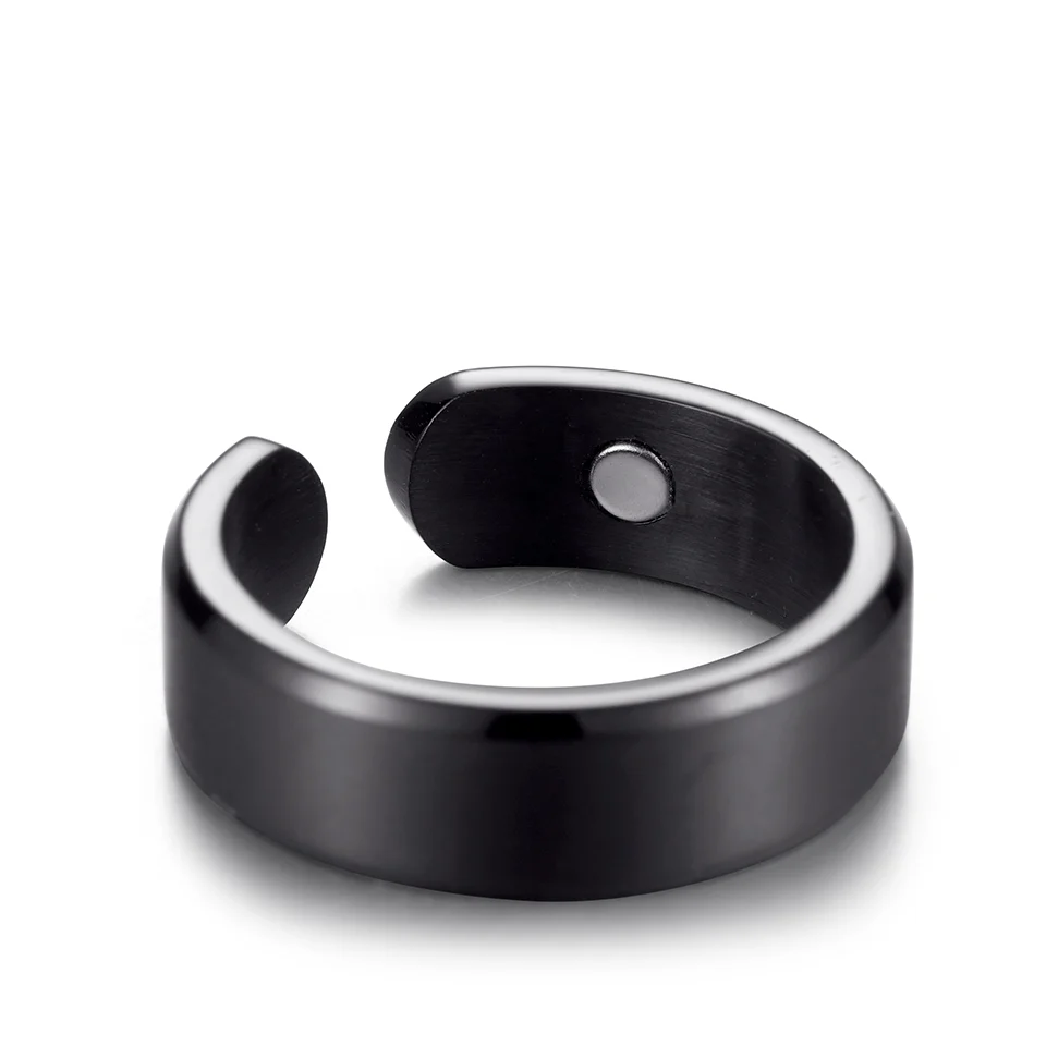 Magnetic Ring 316L Stainless Steel Black Matte - Rings image 2