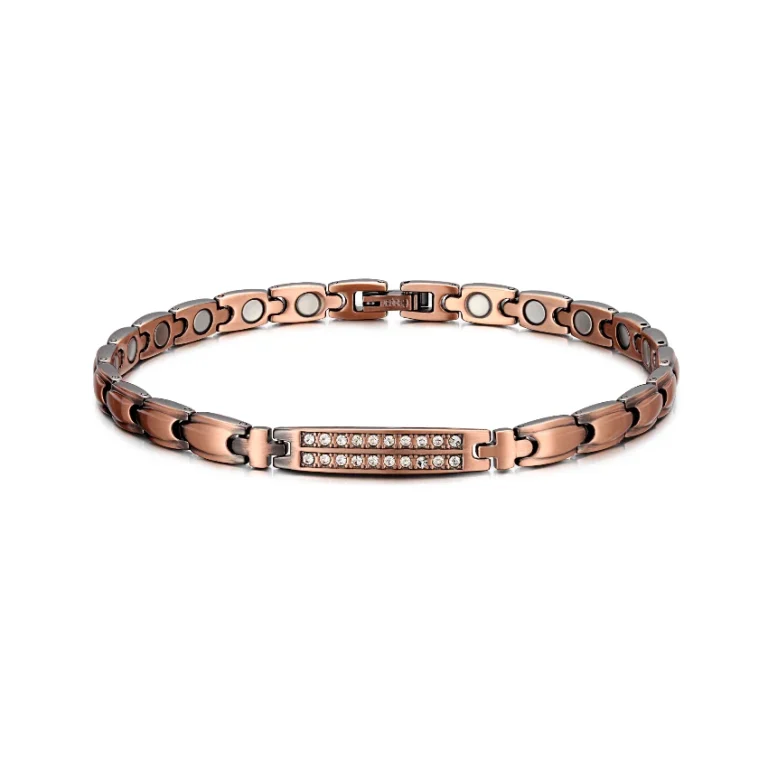 CNC CZ Antique Copper Magnetic Anklet - Matte