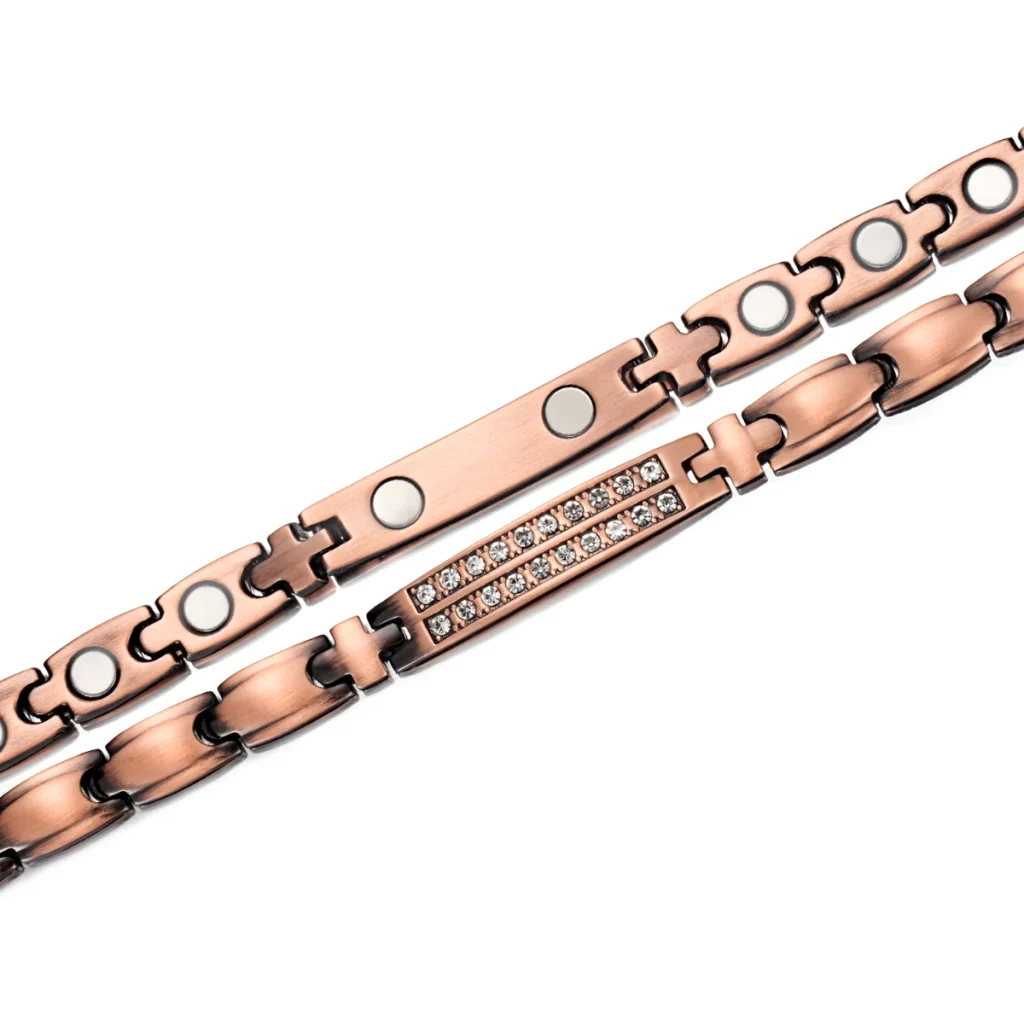CNC CZ Antique Copper Magnetic Anklet - Matte image 2