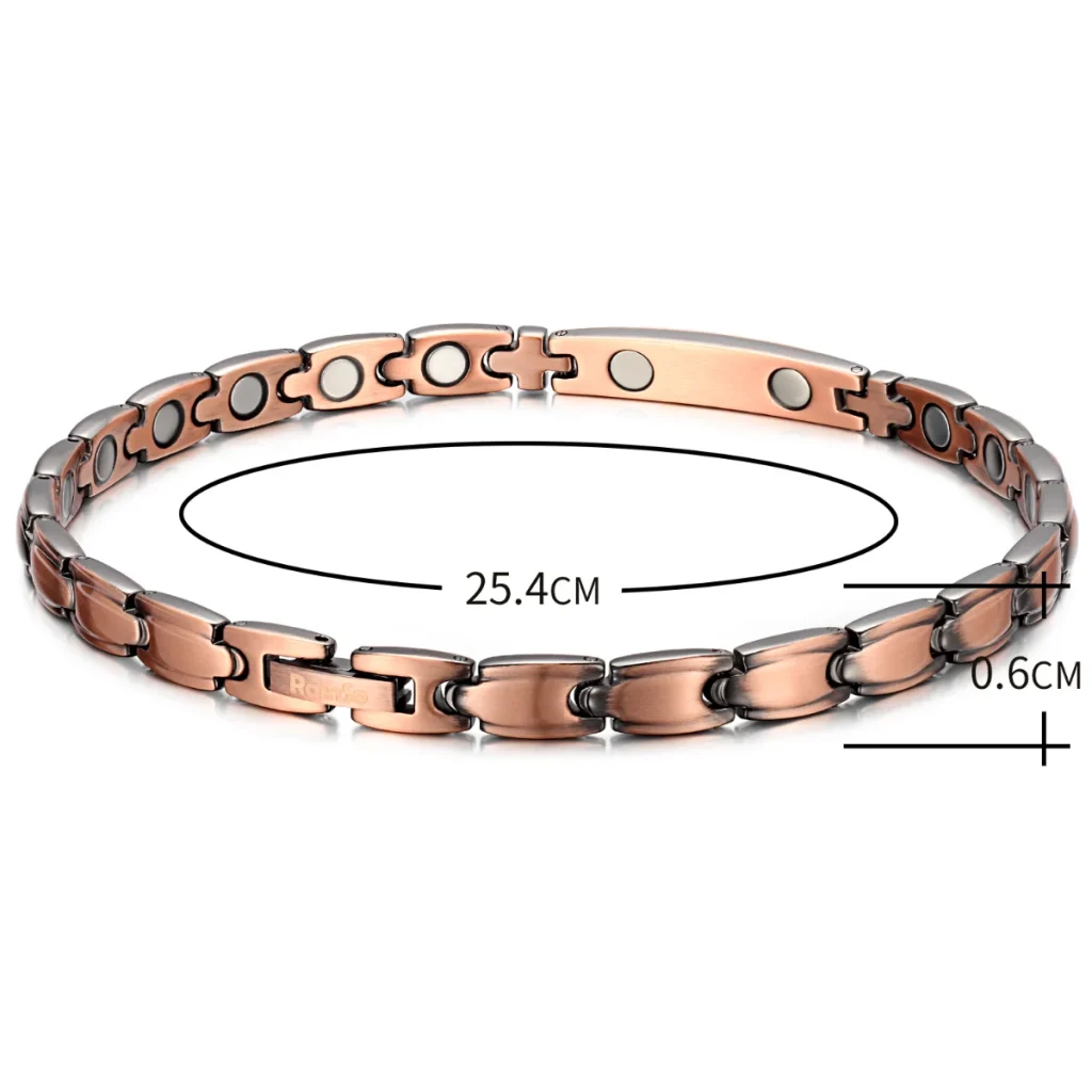 CNC CZ Antique Copper Magnetic Anklet - Matte image 3
