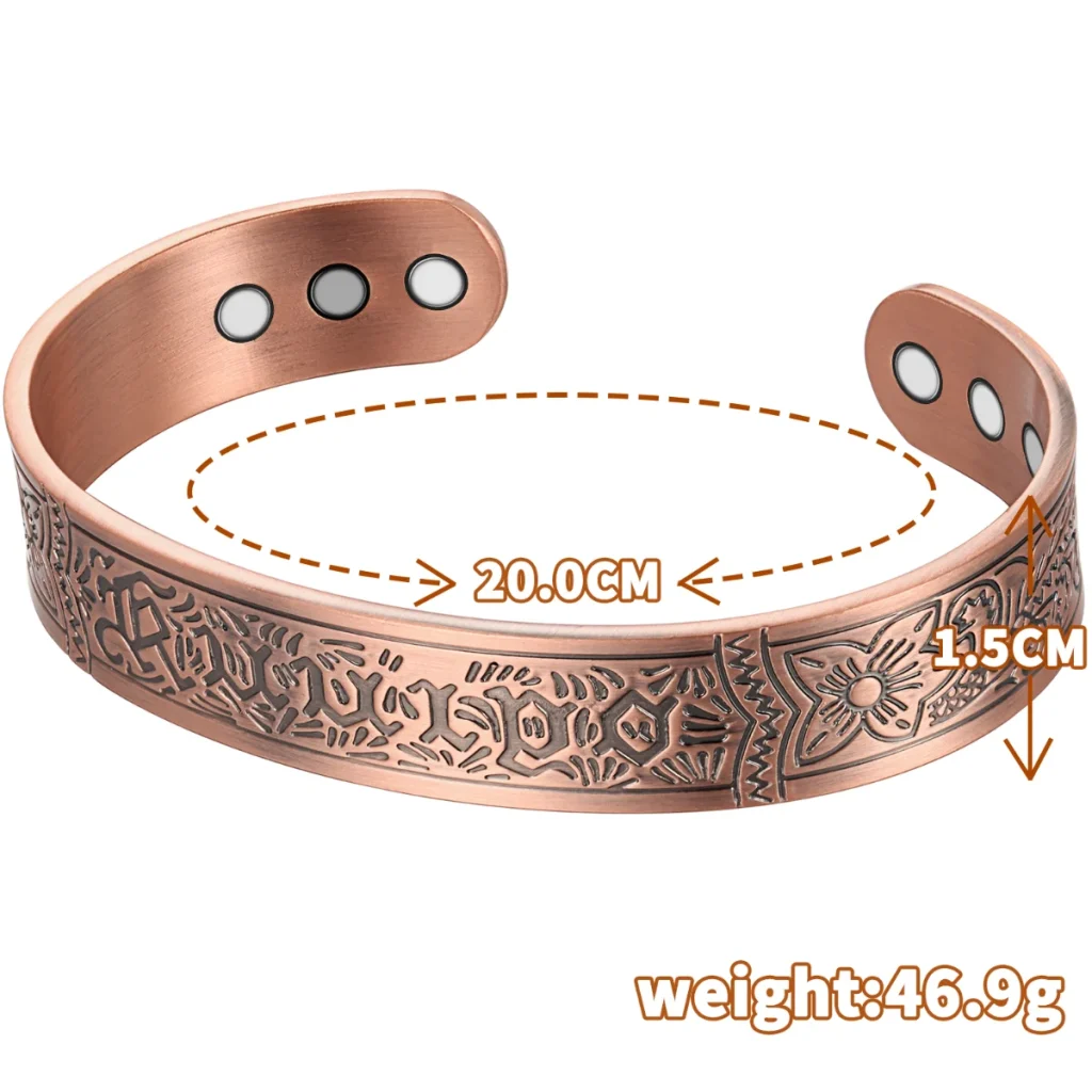 Antique Copper Matte Magnetic Bracelet - Copper Bracelets Wholesale image 3