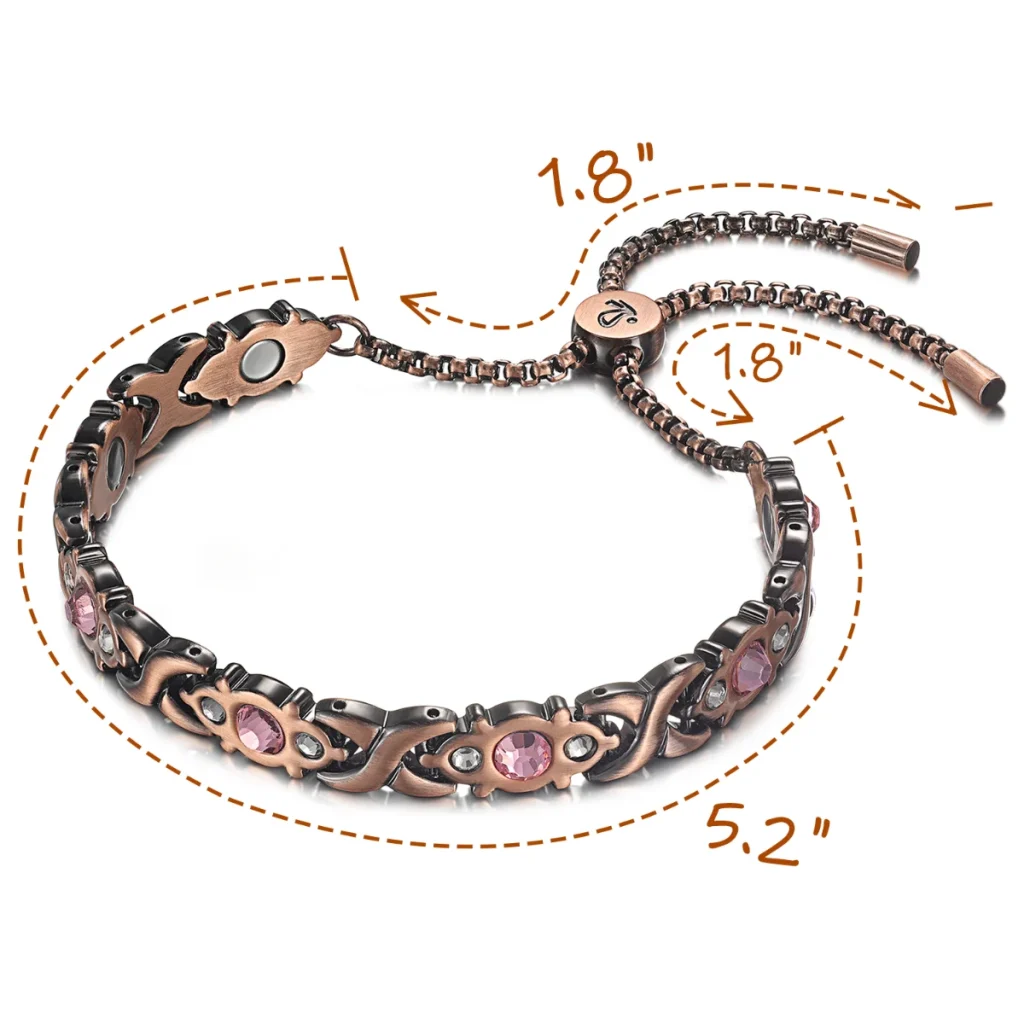 Antique Copper Magnetic CZ Slide Bracelet - Matte image 3