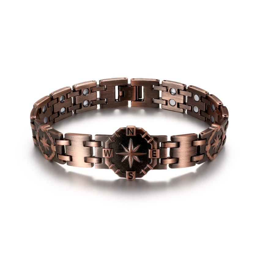 Magnetic Antique Copper & Black Bracelet - Matte Copper