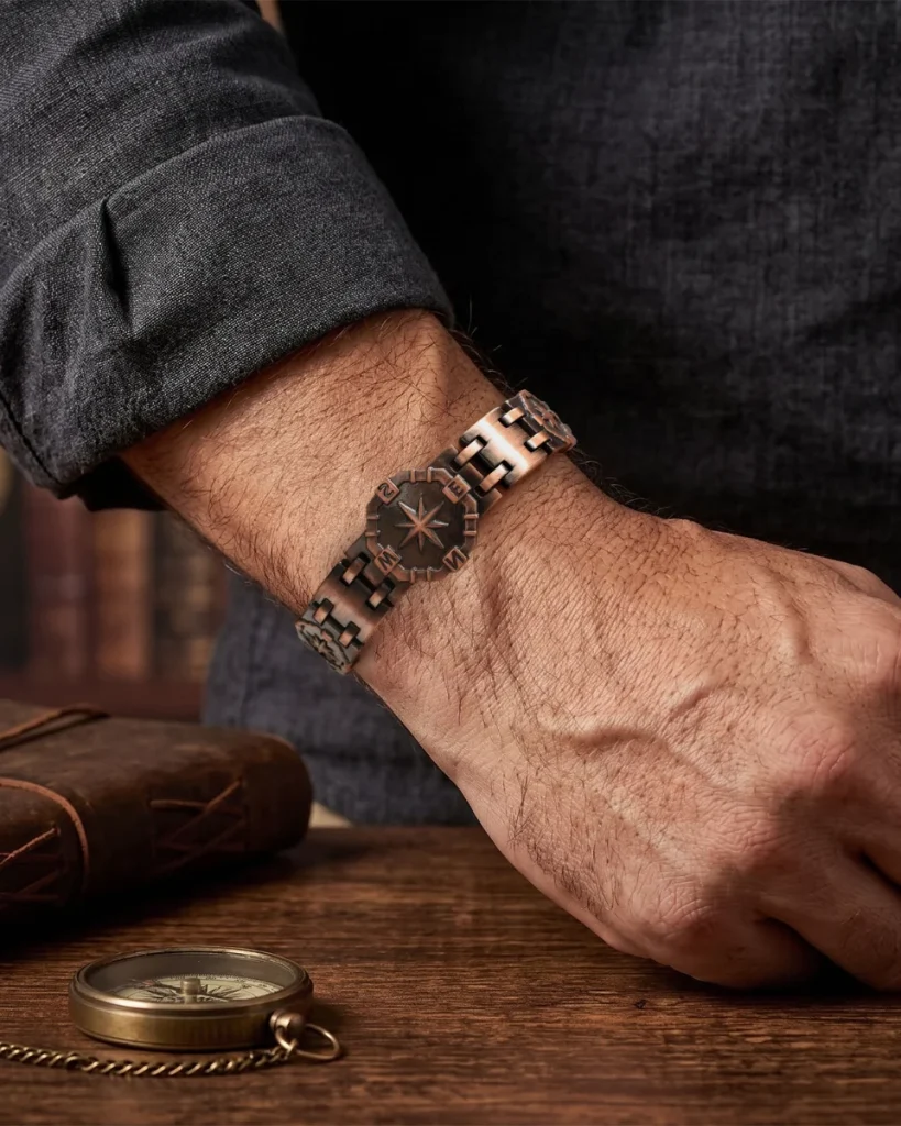 Magnetic Antique Copper & Black Bracelet - Matte Copper image 3
