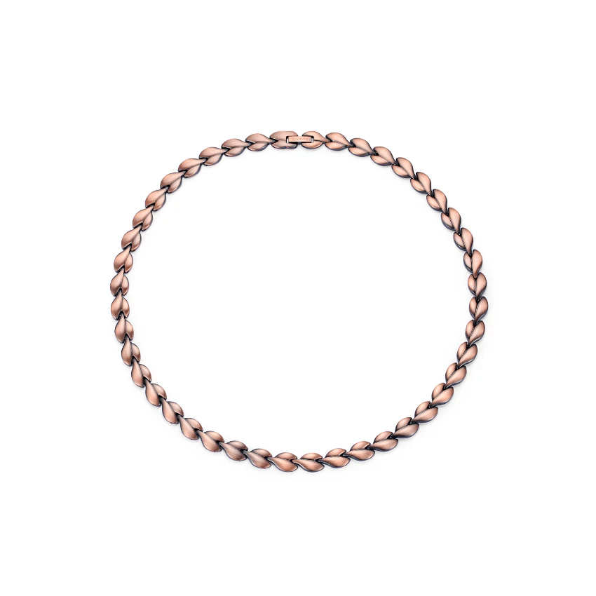 Magnetic Copper Leaf Necklace – Antique Copper Matte Unisex