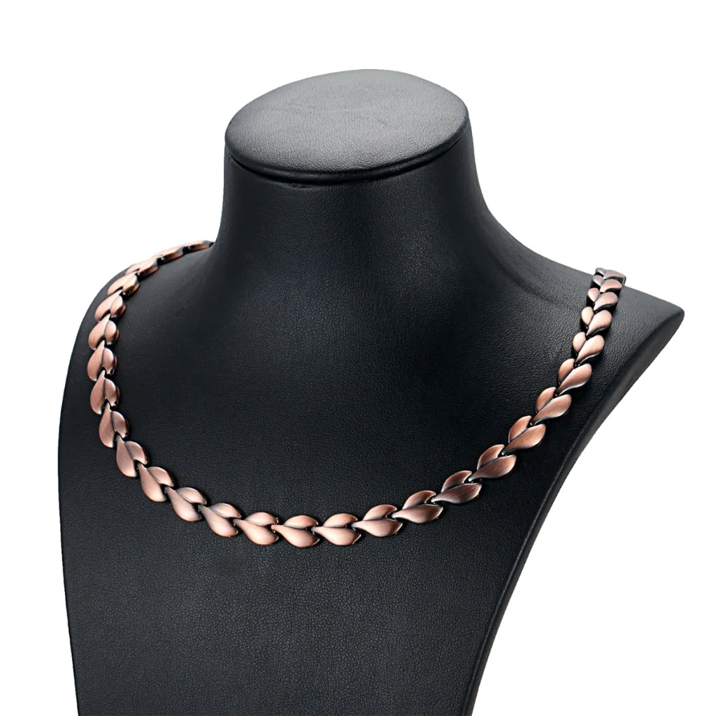 Magnetic Copper Leaf Necklace – Antique Copper Matte Unisex image 3