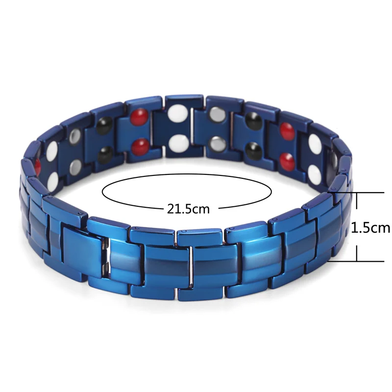 Blue Titanium Bracelet with Jewelry Clasp - Polished & Matte image 3
