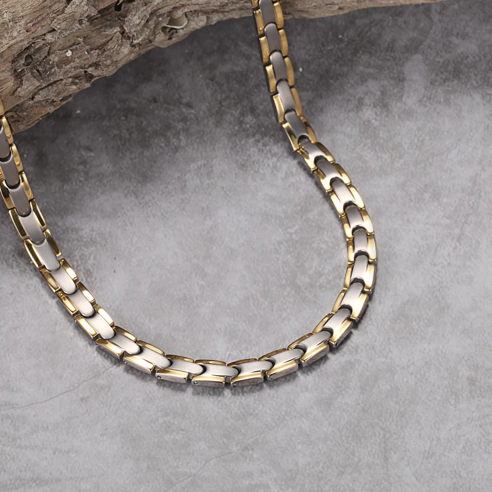Four-in-One Titanium Necklace - Polished & Matte Two-Tone image 2