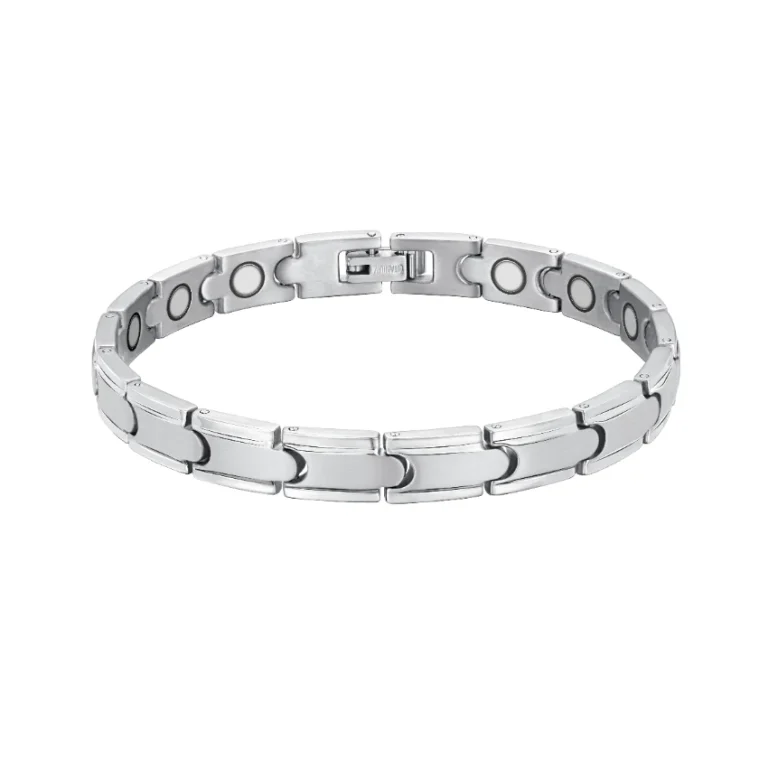 Magnetic Titanium Bracelet Polished Steel-Tone
