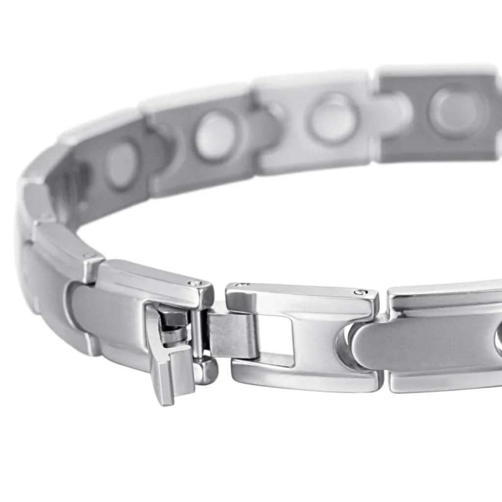 Magnetic Titanium Bracelet Polished Steel-Tone image 2