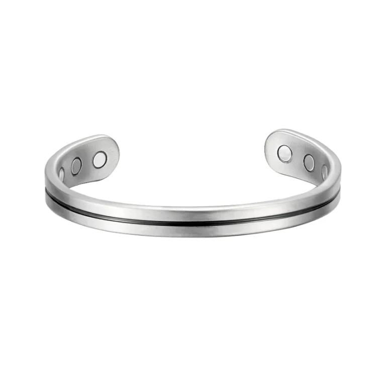 Open Magnetic Titanium Bracelet - Matte Natural Titanium