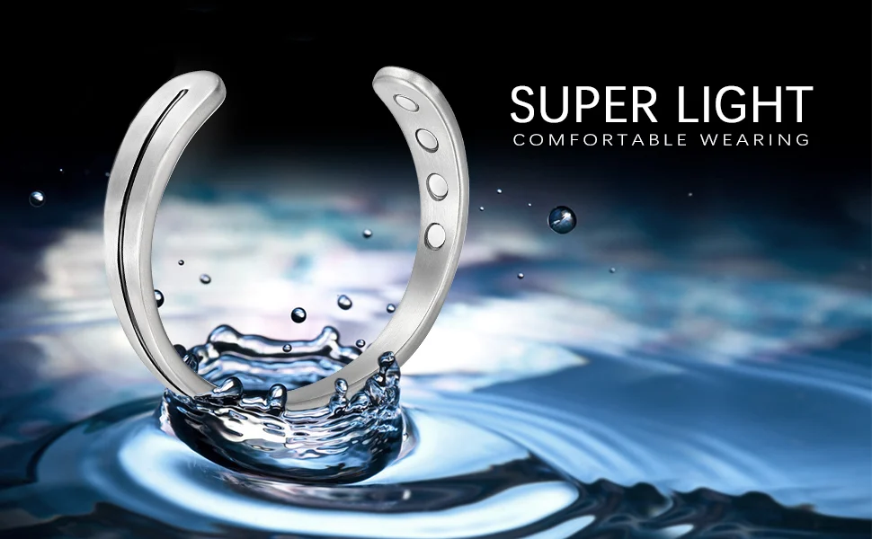 Open Magnetic Titanium Bracelet - Matte Natural Titanium image 2