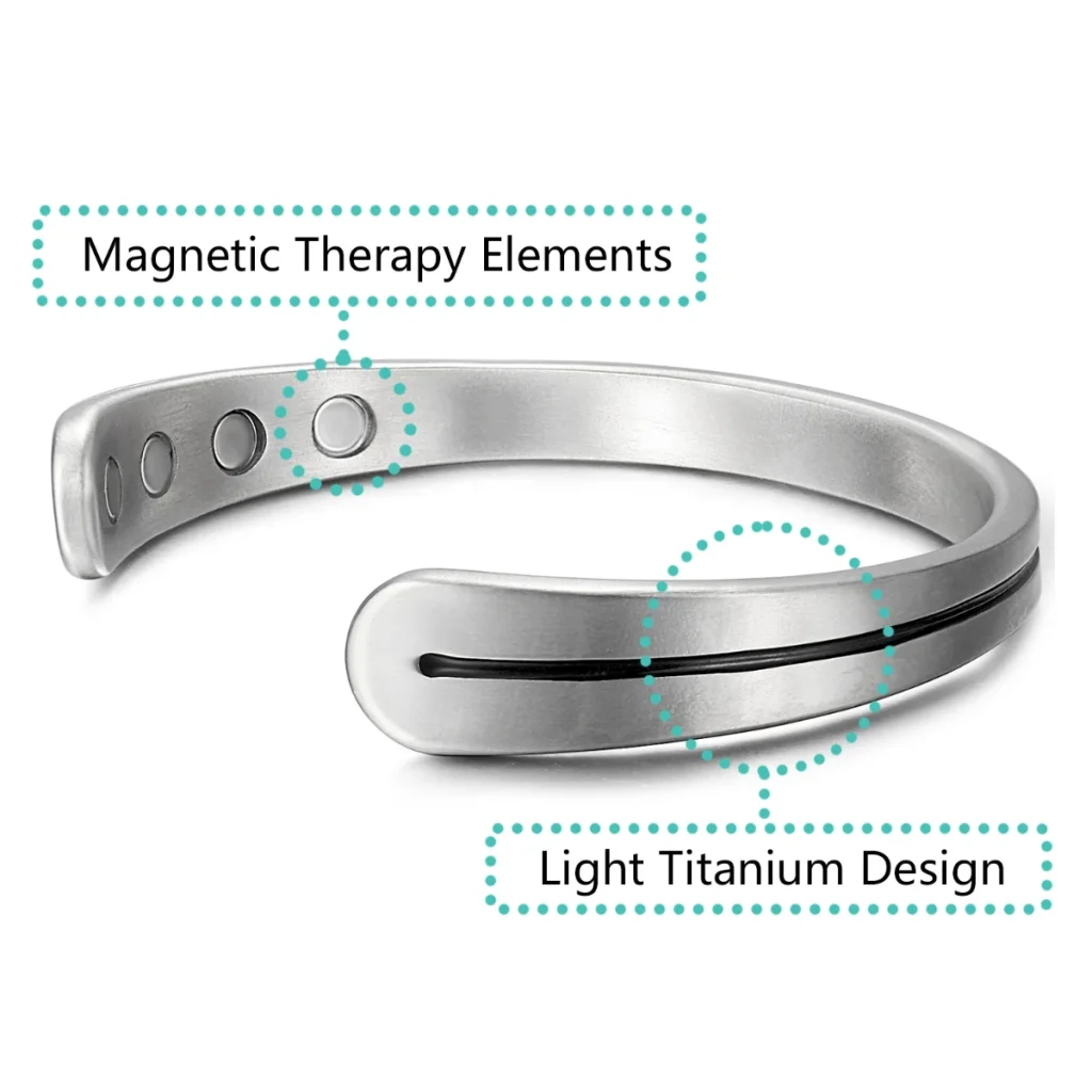 Open Magnetic Titanium Bracelet - Matte Natural Titanium image 3