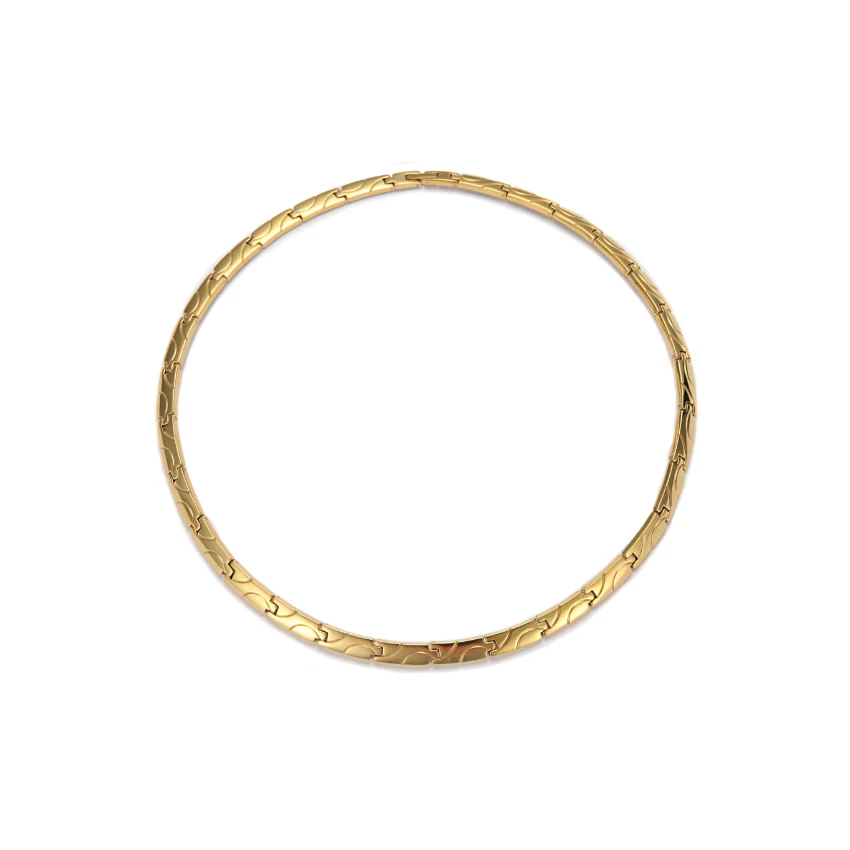Magnetic Polished Gold-Tone Titanium Necklace