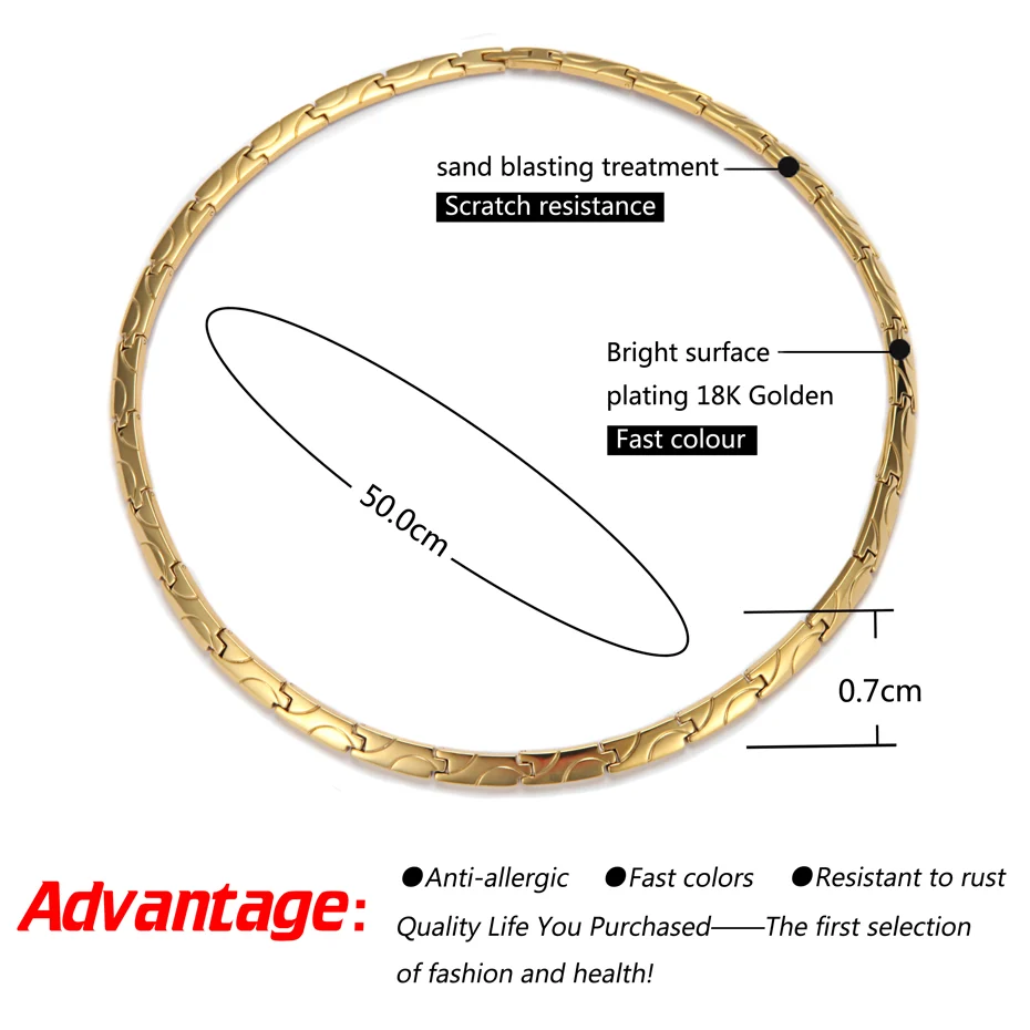 Magnetic Polished Gold-Tone Titanium Necklace image 4